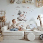 Modulárna detská pohovka 8 dielov z plyšového materiálu Bearly • Gustav