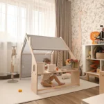 Drevená chata do interiéru, domček na hranie – drevo • elin
